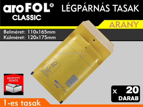 Légpárnás Tasak (buborékos tasak) Légpárnás boríték 1-es Arany Arofol Classic