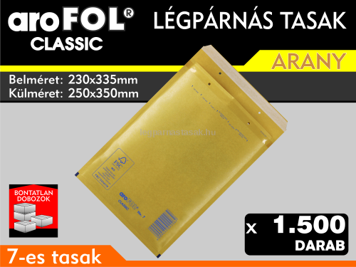 Légpárnás Tasak (buborékos tasak) Légpárnás boríték 7-es Arany Arofol Classic