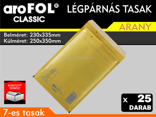 Légpárnás Tasak (buborékos tasak) Légpárnás boríték 7-es Arany Arofol Classic