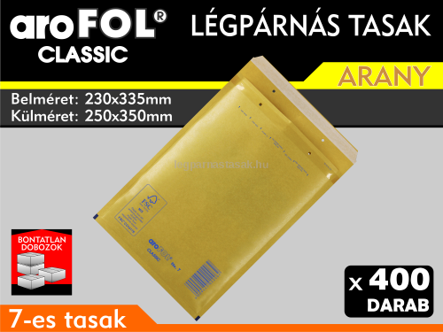 Légpárnás Tasak (buborékos tasak) Légpárnás boríték 7-es Arany Arofol Classic