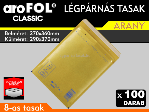 Légpárnás Tasak (buborékos tasak) Légpárnás boríték 8-as Arany Arofol Classic