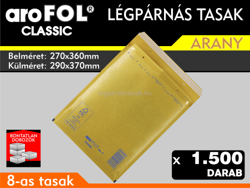Légpárnás Tasak (buborékos tasak) Légpárnás boríték 8-as Arany Arofol Classic