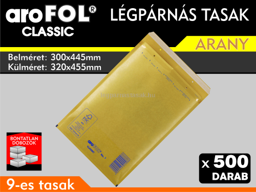 Légpárnás Tasak (buborékos tasak) Légpárnás boríték 9-es Arany Arofol Classic