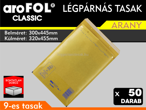 Légpárnás Tasak (buborékos tasak) Légpárnás boríték 9-es Arany Arofol Classic