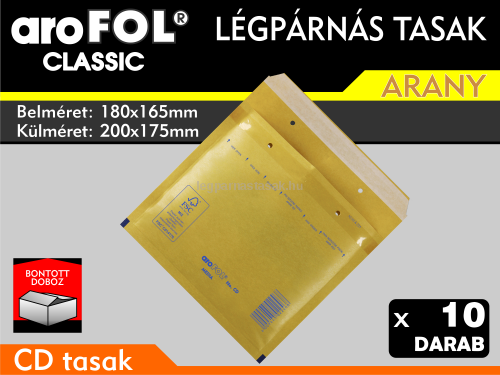 Légpárnás Tasak (buborékos tasak) Légpárnás boríték CD Arany Arofol Classic