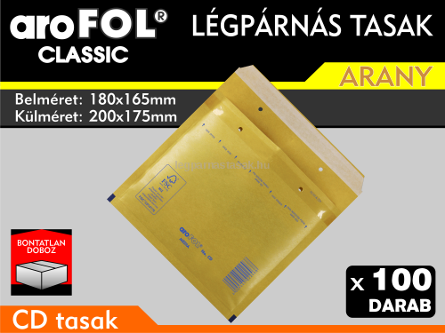 Légpárnás Tasak (buborékos tasak) Légpárnás boríték CD Arany Arofol Classic