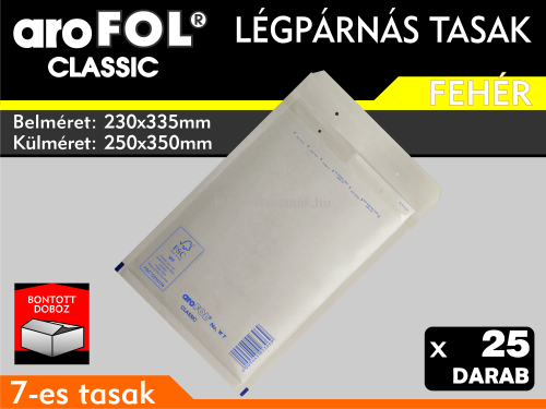 Légpárnás Tasak (buborékos tasak) Légpárnás boríték 7-es Fehér Arofol Classic