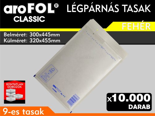 Légpárnás Tasak (buborékos tasak) Légpárnás boríték 9-es Fehér Arofol Classic